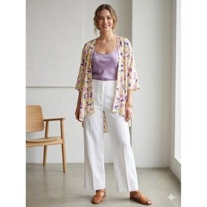 LuLaRoe Lindsey Open Kimono Geometric/Tribal Retired Print Flowy Retro Light M